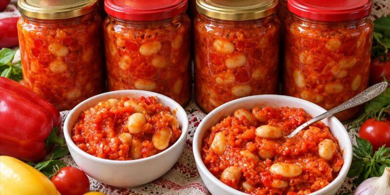 Квасоля з овочами на зиму